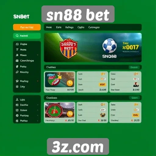 Interface do usuário do sn88 bet em destaque